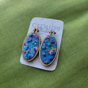 Cotton Candy Clouds Earrings (XL Oval)