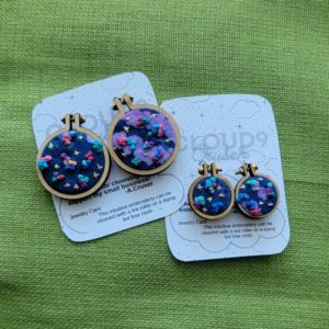 Cotton Candy Clouds Earrings [XL Round]