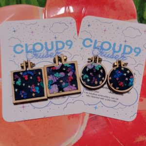 Cotton Candy Clouds Earrings (Square)