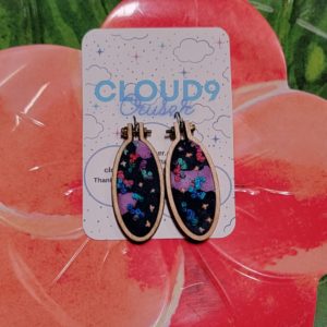 Cotton Candy Clouds Earrings (Medium Oval)